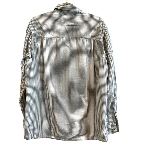 Eddie Bauer Tattersall Shirt Mens White Black Long Sleeve Nylon Size L - Picture 2 of 12